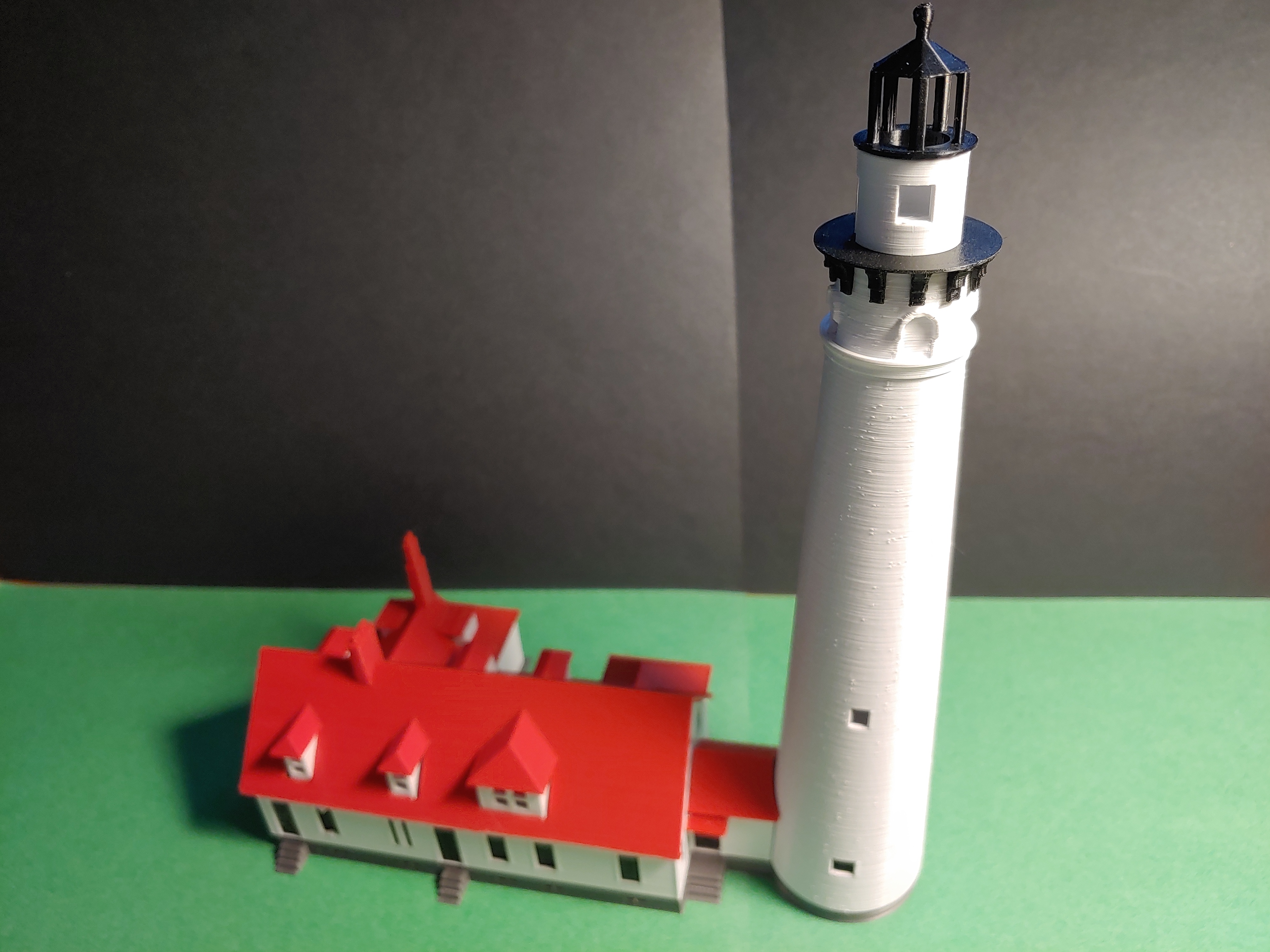 N scale Wind Point Light Racine WI USA Great Lake Lighthouse